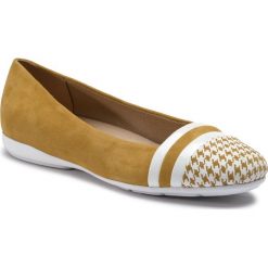 Baleriny GEOX - D Annytah A D927NA 02107 C2Q1Z Ochre/White. Żółte baleriny damskie Geox, bez wzorów, z zamszu, bez obcasa. W wyprzedaży za 239,00 zł.