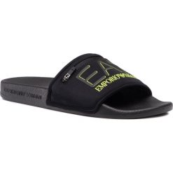 Klapki EA7 EMPORIO ARMANI - XCP002 XK145 M552 Black/Yellow Fluo. Czarne klapki męskie EA7 Emporio Armani, z tworzywa sztucznego, bez zapięcia. W wyprzedaży za 309,00 zł.