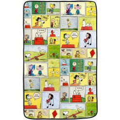 Kąpielówki męskie: Ręcznik plażowy „Comic Snoopy” w kolorze zielono-żółtym – 150 x 90 cm