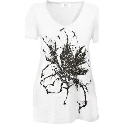 Shirt, krótki rękaw bonprix biało-czarny z nadrukiem. Koszulki damskie bonprix. Za 34,99 zł.