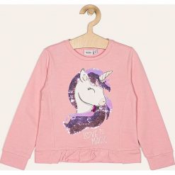 Blukids - Bluza dziecięca 98-134 cm. Różowe bluzy dziewczęce Blukids, z aplikacjami, z bawełny, bez rękawów, bez kaptura. W wyprzedaży za 59,90 zł.