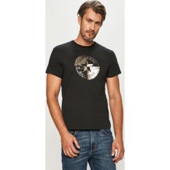 Converse - T-shirt. Czarne bluzki damskie Converse, s, z nadrukiem, z bawełny, casualowe, z okrągłym kołnierzem, z krótkim rękawem. Za 119,90 zł.