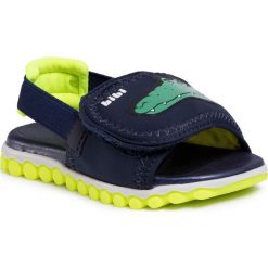 Sandały BIBI - Summer Roller Spoi 1103009 Naval/Yellow Fluor. Niebieskie sandały chłopięce Bibi, ze skóry ekologicznej, bez zapięcia. Za 169,00 zł.