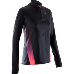 Bluza Z Długim Rękawem Do Biegania Kiprun Warm Light Damska. Czarne bluzy damskie KIPRUN, bez wzorów, z elastanu, z długim rękawem, długie, bez kaptura. Za 99,99 zł.