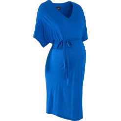 Tunika shirtowa ciążowa bonprix lazurowy. Niebieskie bluzki ciążowe marki bonprix, na co dzień, wakacyjne, moda ciążowa. Za 54,99 zł.