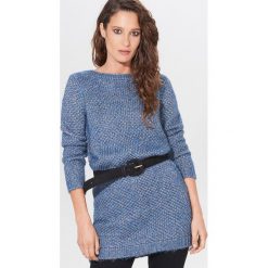 Sweter z lureksu z wełną - Niebieski. Niebieskie swetry damskie Mohito, s, bez wzorów, z wełny, bez rękawów, bez kaptura. Za 139,99 zł.
