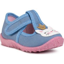 Kapcie SUPERFIT - 1-009256-8500 Blau. Niebieskie sandały dziewczęce Superfit, z tworzywa sztucznego, bez zapięcia. Za 119,00 zł.
