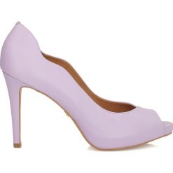 Buty ślubne damskie: Wrzosowe czółenka peep toe damskie