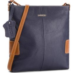Torebka LASOCKI - BRT-061 Navy/Camel. Niebieskie listonoszki damskie marki Lasocki, ze skóry, zdobione. Za 129,99 zł.