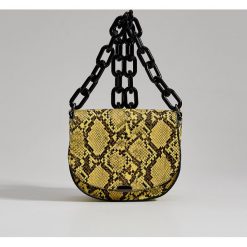 Torebka saddle bag z imitacji wężowej skóry Gold Label - Wielobarwn. Szare torebki klasyczne damskie Mohito, bez wzorów, ze skóry, bez dodatków. W wyprzedaży za 59,99 zł.
