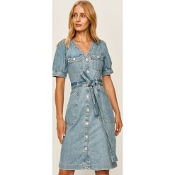 Levi's - Sukienka. Niebieskie sukienki damskie Levi's®, na co dzień, s, bez wzorów, z bawełny, casualowe, bez kołnierzyka, z krótkim rękawem, krótkie, mini, proste. Za 359,90 zł.