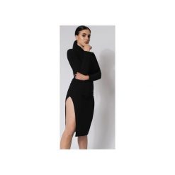 SUKIENKA MIDI GOLF BLACK. Czarne sukienki damskie Rest_factory, s, bez wzorów, z elastanu, klasyczne, z golfem, bez rękawów, midi. Za 249,00 zł.