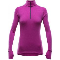 Devold Koszulka Damska Expedition Woman Zip Neck Fuchsia M. Różowe topy sportowe damskie marki Devold, m, z wełny. W wyprzedaży za 269,00 zł.