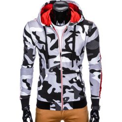 Bluzy męskie: BLUZA MĘSKA ROZPINANA B797 - BIAŁA/CZARNA