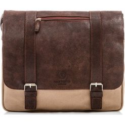 Męska skórzana Torba na ramię PAOLO PERUZZI. Brązowe torby męskie na ramię marki Paolo Peruzzi, w paski, ze skóry, na ramię. Za 299,00 zł.