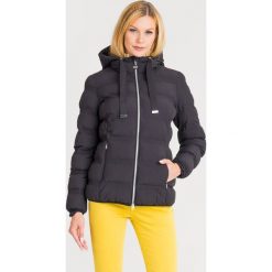 KURTKA EA7 Emporio Armani. Czarne kurtki damskie s, w paski, z materiału. Za 767,40 zł.
