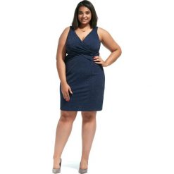 Granatowa sukienka Pola z poświatą srebra duże rozmiary XXL OVERSIZE PLUS SIZE LATO. Sukienki damskie Moda Size Plus Iwanek. Za 155,00 zł.
