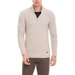 Golfy męskie: Sweter w kolorze beżowym
