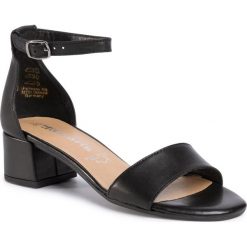 Sandały TAMARIS - 1-28253-24 Black Leather 003. Czarne klapki damskie Tamaris, bez wzorów, ze skóry ekologicznej, bez obcasa, na obcasie. W wyprzedaży za 189,00 zł.