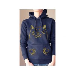 Kotek miau kangurka czarna. Czarne bluzy damskie marki One mug a day, s, bez wzorów, z bawełny, bez rękawów, bez kaptura. Za 199,00 zł.