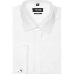 Koszula saverne2 9001 na spinki slim fit biały. Białe koszule męskie Recman, m, bez wzorów, z bawełny, eleganckie, z klasycznym kołnierzykiem, bez rękawów. Za 129,00 zł.