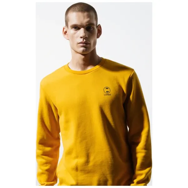 Confront Bluza Essential Ylw Sweatshirt , żółty, rozmiar XL. Żółte bluzy męskie Confront, xl, bez wzorów, z bawełny, eleganckie, bez kołnierzyka, bez rękawów, bez kaptura. W wyprzedaży za 103,99 zł.