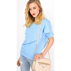Bluzki damskie: Bluzka oversize z falbaną