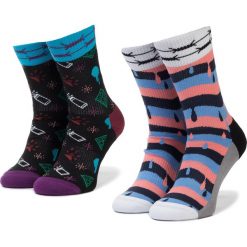 Zestaw 2 par wysokich skarpet unisex HAPPY SOCKS - XATM02-9000 Czarny Kolorowy. Czarne skarpetki damskie Happy Socks, bez wzorów, z elastanu. W wyprzedaży za 69,00 zł.