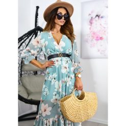 Sukienka By Malene Maxi Flower Green ONESIZE. Czarne sukienki damskie LIGARI, s, w paski, z elastanu, eleganckie, bez kołnierzyka, bez rękawów, maxi. Za 149,99 zł.