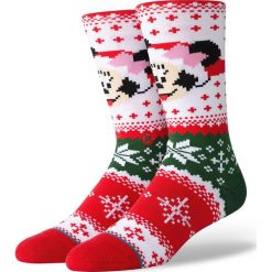 Stance Minnie Claus Skarpetki Czerwony Biały. Czerwone skarpetki męskie Stance, z motywem z bajki, z elastanu. Za 94,95 zł.