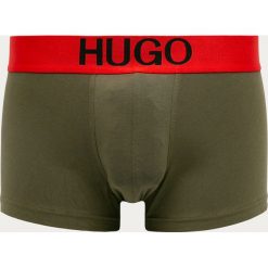 Hugo - Bokserki. Zielone bokserki męskie HUGO, z nadrukiem, z elastanu. Za 129,90 zł.