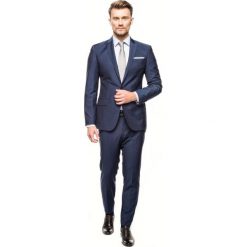 Garnitur tarent 309 granatowy slim fit. Niebieskie garnitury Recman, z poliesteru. Za 299,99 zł.