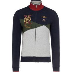 Bluza AERONAUTICA MILITARE Granatowy. Niebieskie bluzy męskie marki Aeronautica Militare, z haftami, militarne, ze stójką, bez rękawów, bez kaptura. W wyprzedaży za 430,00 zł.