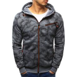Bluzy męskie: Bluza męska rozpinana szara z kapturem (bx3423)