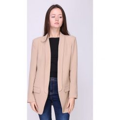 Kardigan "Yzona" w kolorze beżowym. Brązowe kardigany damskie Multiples grandes tailles, s, bez wzorów, z bawełny, klasyczne, bez rękawów, bez kaptura. W wyprzedaży za 107,95 zł.