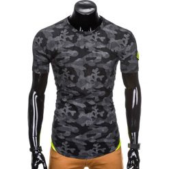 T-shirty męskie: T-SHIRT MĘSKI Z NADRUKIEM MORO S864 – GRAFITOWY