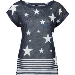 Bluzki, topy, tuniki: T-shirt bonprix ciemnoniebiesko-biały z nadrukiem