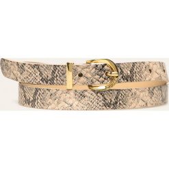 Guess Jeans - Pasek. Brązowe paski damskie Guess Jeans, w paski, z jeansu. W wyprzedaży za 139,90 zł.