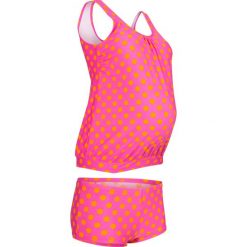 Tankini ciążowe (2 części) bonprix różowo-koralowy. Różowe stroje kąpielowe ciążowe marki bonprix, bez wzorów, moda ciążowa. Za 129,99 zł.