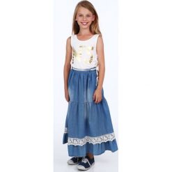Spódnica dziewczęca jeansowa maxi NDZ3159. Szare spódniczki dziewczęce jeansowe marki Fasardi, maxi. Za 49,00 zł.