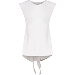 T-shirt DEHA HARMONIC. Białe bluzki damskie Deha, bez wzorów, z bawełny, z okrągłym kołnierzem, bez rękawów. W wyprzedaży za 145,00 zł.