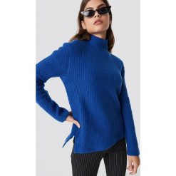 Rut&Circle Sweter z dzianiny Marielle - Blue. Niebieskie swetry damskie marki Rut&Circle, bez wzorów, z dzianiny, z długim rękawem, długie, bez kaptura. Za 121,95 zł.