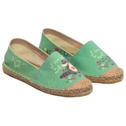 Tomsy damskie: Espadryle w kolorze zielonym ze wzorem