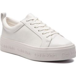 Sneakersy CALVIN KLEIN - Jaelee E4449 White. Białe półbuty damskie Calvin Klein, ze skóry ekologicznej. W wyprzedaży za 379,00 zł.