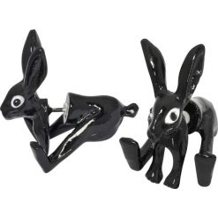 Kolczyki damskie: Wildkitten Quiet Rabbit Kolczyki – Earpin czarny