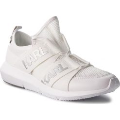 Sneakersy KARL LAGERFELD - KL61120 White Lthr/Textile/W/Silver. Białe półbuty damskie marki KARL LAGERFELD, na co dzień, bez wzorów, ze skóry, bez obcasa, na płaskiej podeszwie, bez zapięcia. Za 719,00 zł.