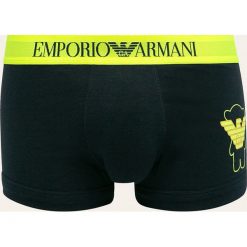 Emporio Armani - Bokserki. Czarne bokserki męskie Emporio Armani, s, z nadrukiem, z elastanu. W wyprzedaży za 159,90 zł.