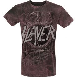 Slayer Eagle T-Shirt szary/czerwony. Czerwone t-shirty męskie marki Slayer, xl, z nadrukiem, z klasycznym kołnierzykiem. Za 121,90 zł.