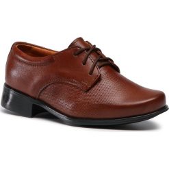 Półbuty TIM - 060/MR Brąz. Pomarańczowe buty chłopięce komunijne Tim, bez zapięcia. Za 189,00 zł.