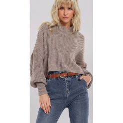 Khaki Golf Hurstville. Brązowe swetry damskie Renee, bez wzorów, z długim rękawem, długie, bez kaptura. Za 99,99 zł.